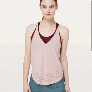 Lululemon Set Free Run Tank in Smoky Blush Workout Top: 14